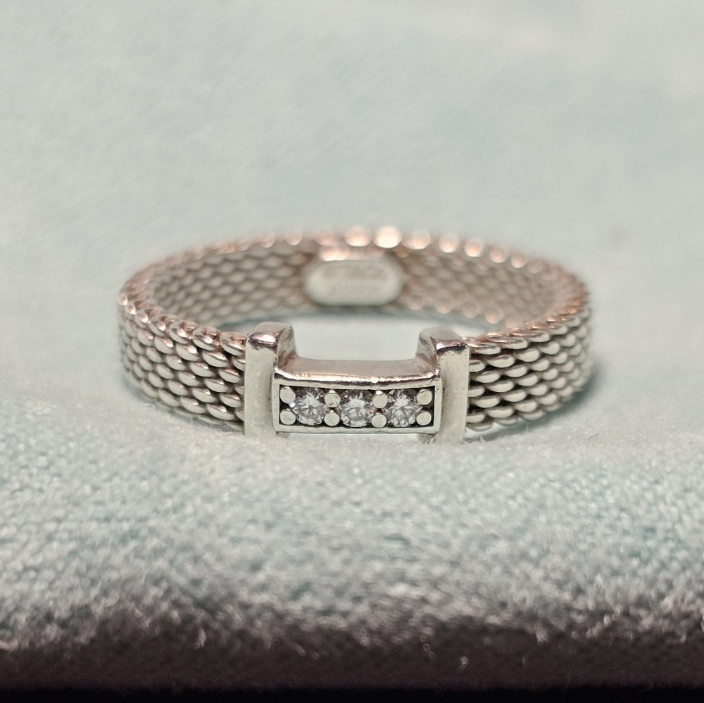 Tiffany Somerset Sterling And Diamond Ring
